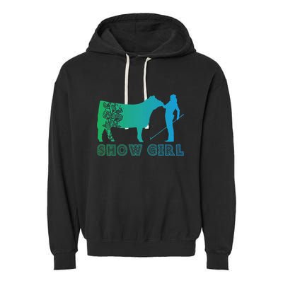 Show Girl Fun Livestock Cattle Showing Garment-Dyed Fleece Hoodie
