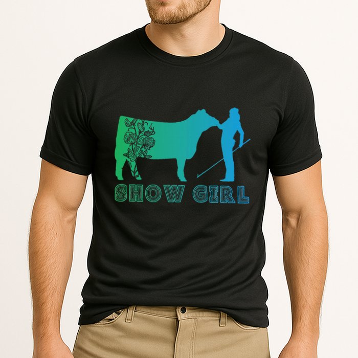 Show Girl Fun Livestock Cattle Showing Cooling Performance Crew T-Shirt