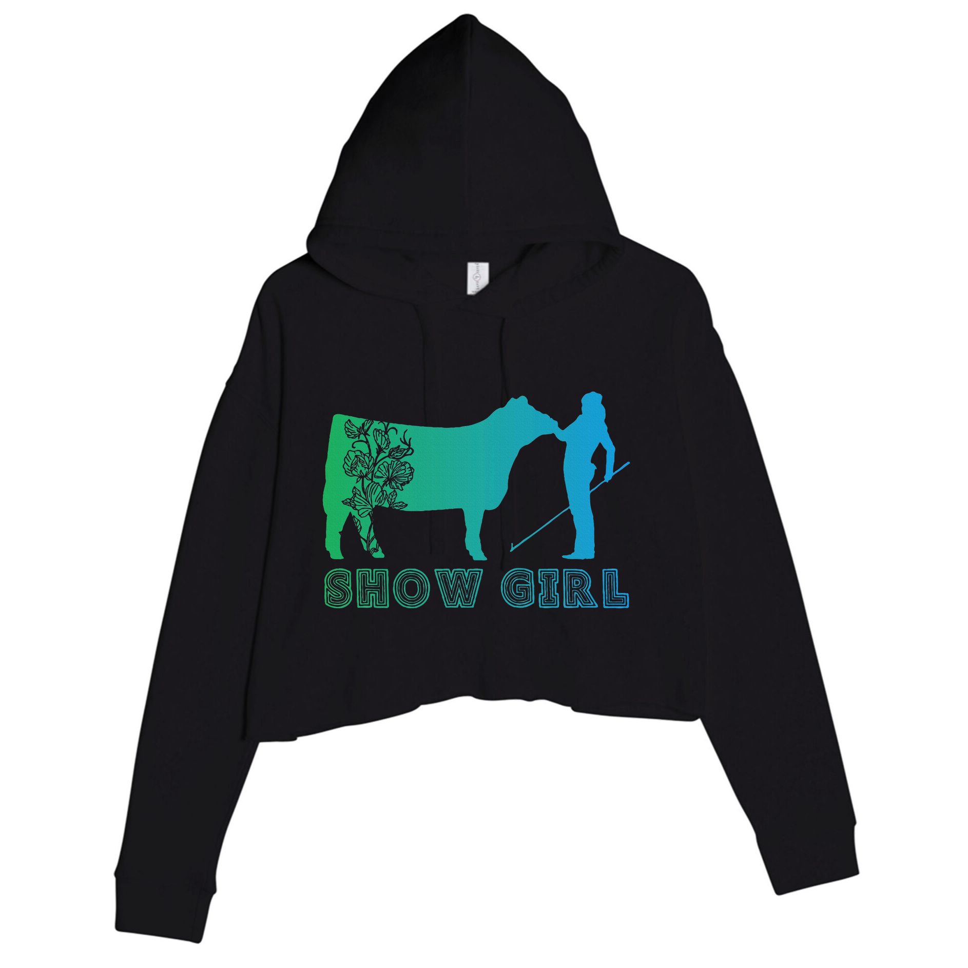 Show Girl Fun Livestock Cattle Showing Crop Fleece Hoodie
