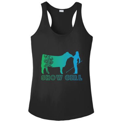 Show Girl Fun Livestock Cattle Showing Ladies PosiCharge Competitor Racerback Tank