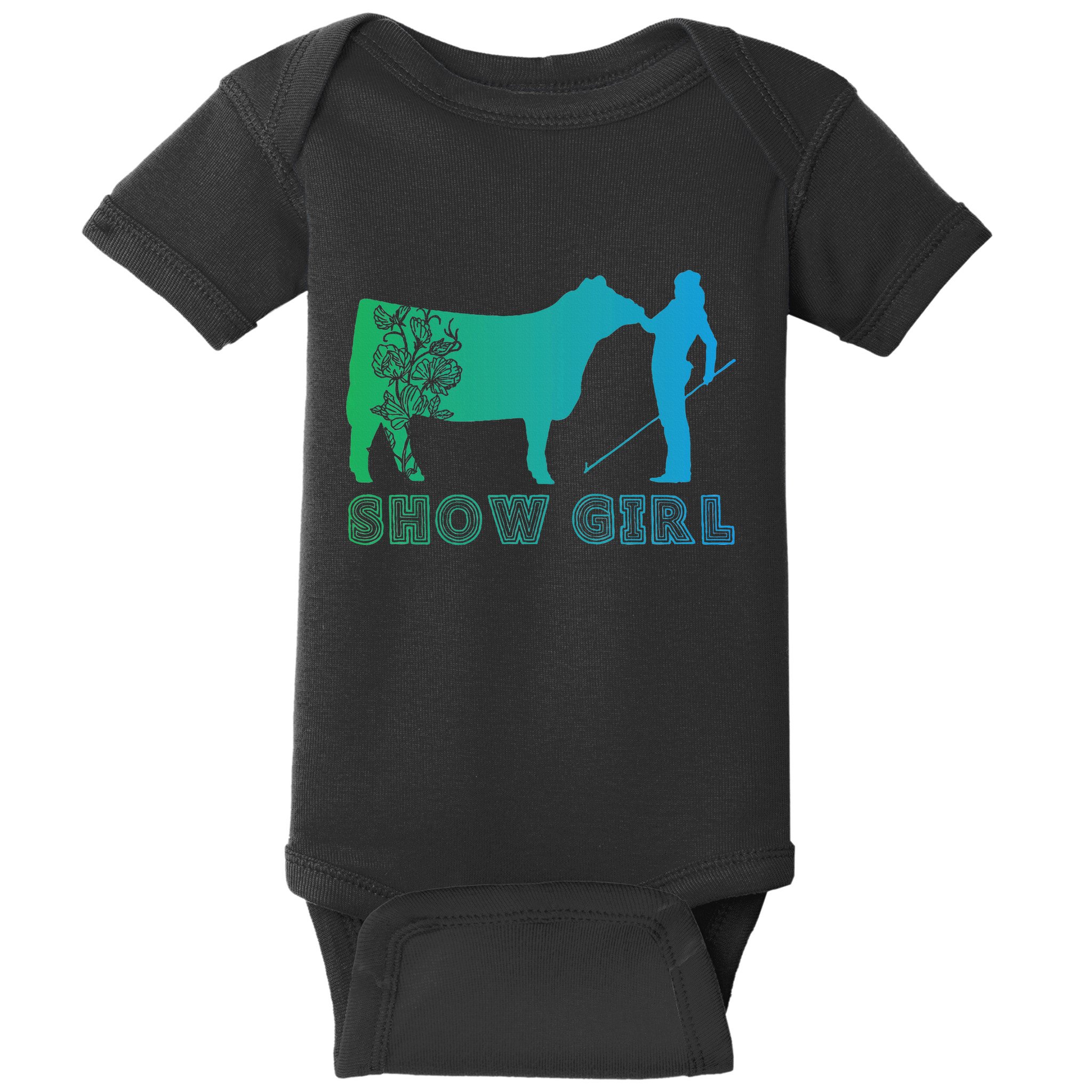 Show Girl Fun Livestock Cattle Showing Baby Bodysuit