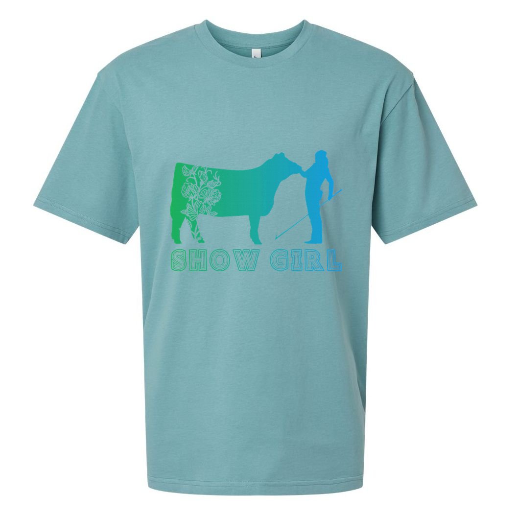 Show Girl Fun Livestock Cattle Showing Sueded Cloud Jersey T-Shirt