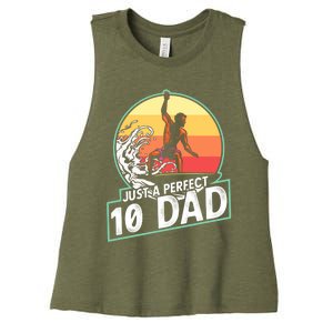 Surfing Gift For Dad Fathers Day Gift For Surfer Perfect 10 Meaningful Gift Women's Racerback Cropped Tank