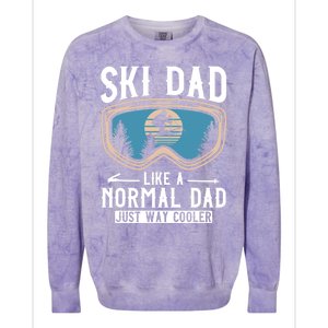 Skiing Gift For Dad Funny Ski Dad Just Cooler Funny Winter Gift Colorblast Crewneck Sweatshirt