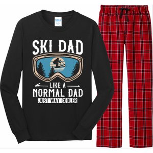 Skiing Gift For Dad Funny Ski Dad Just Cooler Funny Winter Gift Long Sleeve Pajama Set