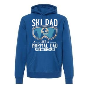 Skiing Gift For Dad Funny Ski Dad Just Cooler Funny Winter Gift Premium Hoodie