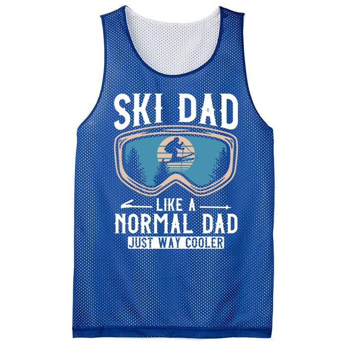 Skiing Gift For Dad Funny Ski Dad Just Cooler Funny Winter Gift Mesh Reversible Basketball Jersey Tank