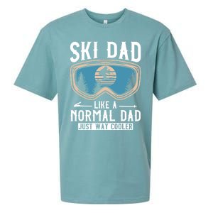 Skiing Gift For Dad Funny Ski Dad Just Cooler Funny Winter Gift Sueded Cloud Jersey T-Shirt