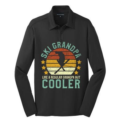 Ski Grandpa Funny Gift Funny Grandfather Skier & Skiing Lover Gift Silk Touch Performance Long Sleeve Polo