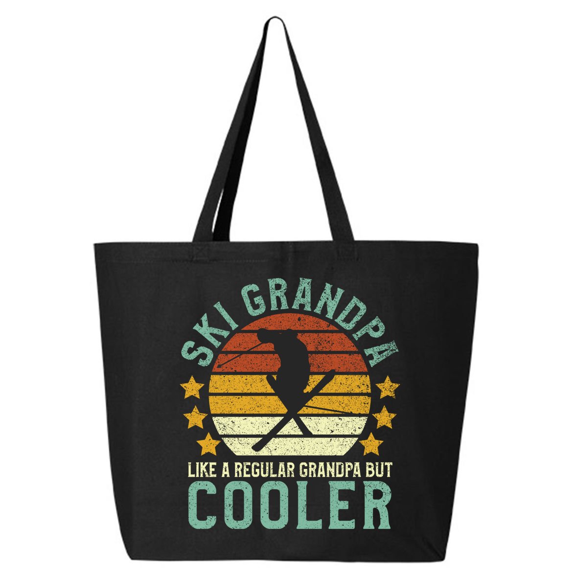 Ski Grandpa Funny Gift Funny Grandfather Skier & Skiing Lover Gift 25L Jumbo Tote