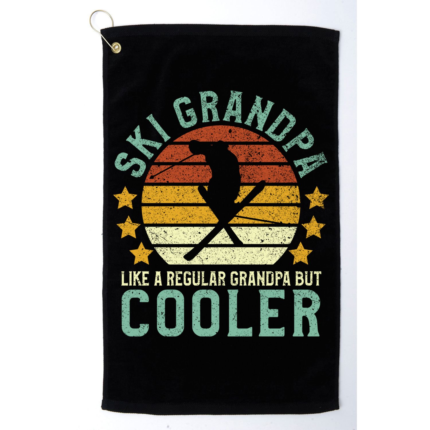 Ski Grandpa Funny Gift Funny Grandfather Skier & Skiing Lover Gift Golf Towel
