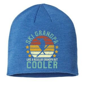 Ski Grandpa Funny Gift Funny Grandfather Skier & Skiing Lover Gift Sustainable Beanie