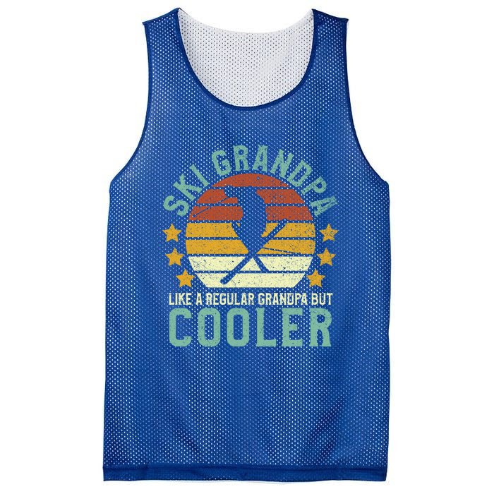 Ski Grandpa Funny Gift Funny Grandfather Skier & Skiing Lover Gift Mesh Reversible Basketball Jersey Tank