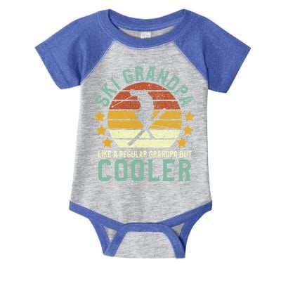 Ski Grandpa Funny Gift Funny Grandfather Skier & Skiing Lover Gift Infant Baby Jersey Bodysuit