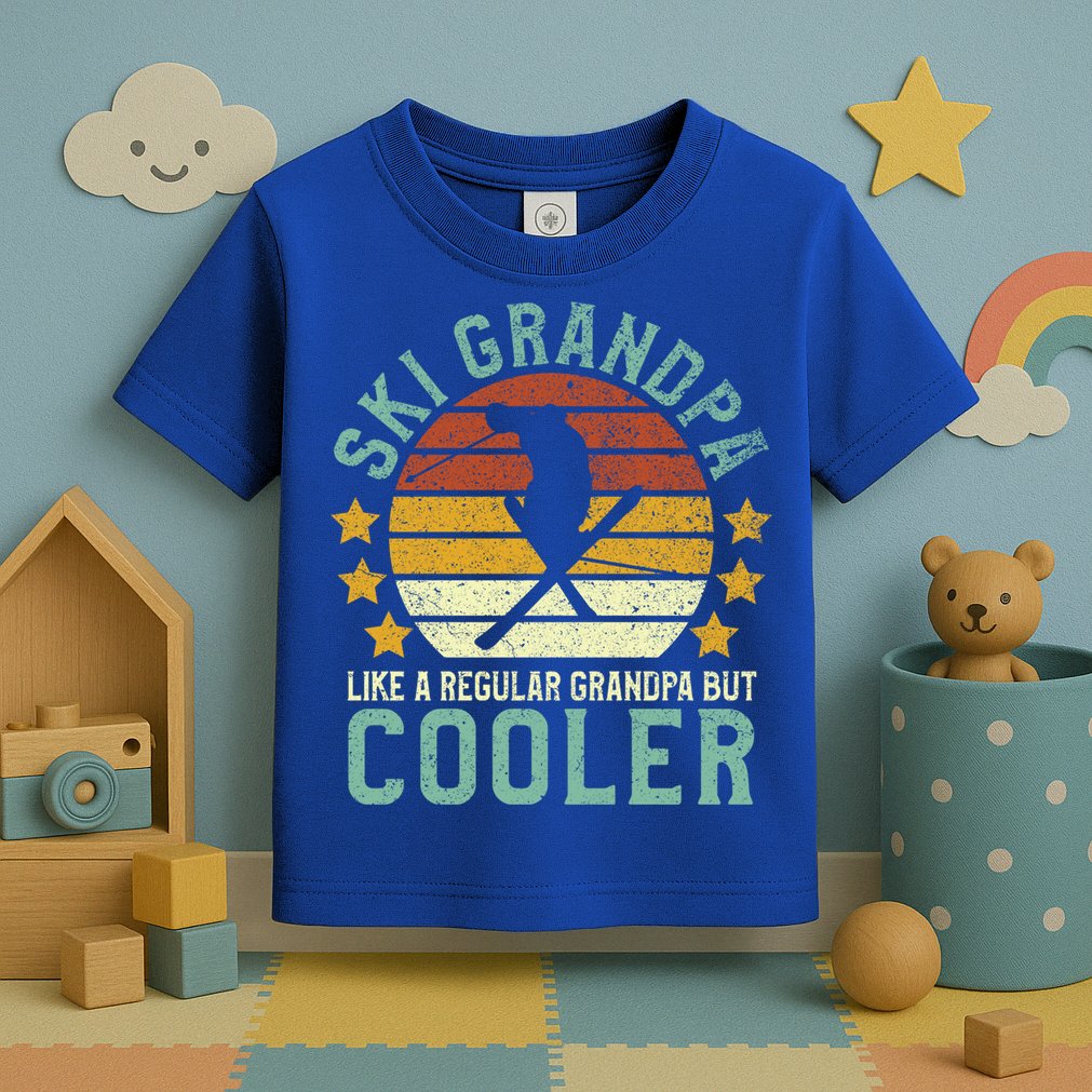 Ski Grandpa Funny Gift Funny Grandfather Skier & Skiing Lover Gift Toddler T-Shirt