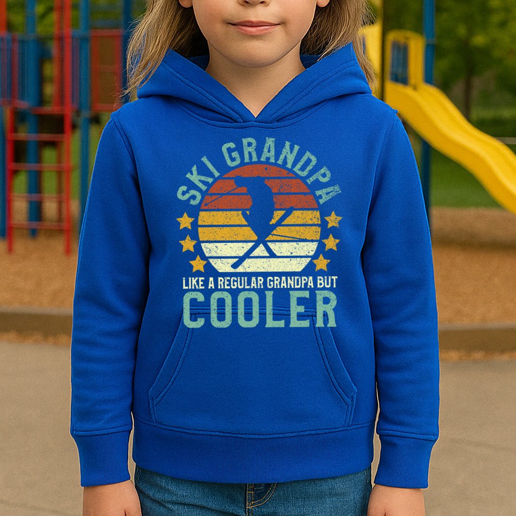 Ski Grandpa Funny Gift Funny Grandfather Skier & Skiing Lover Gift Kids Hoodie