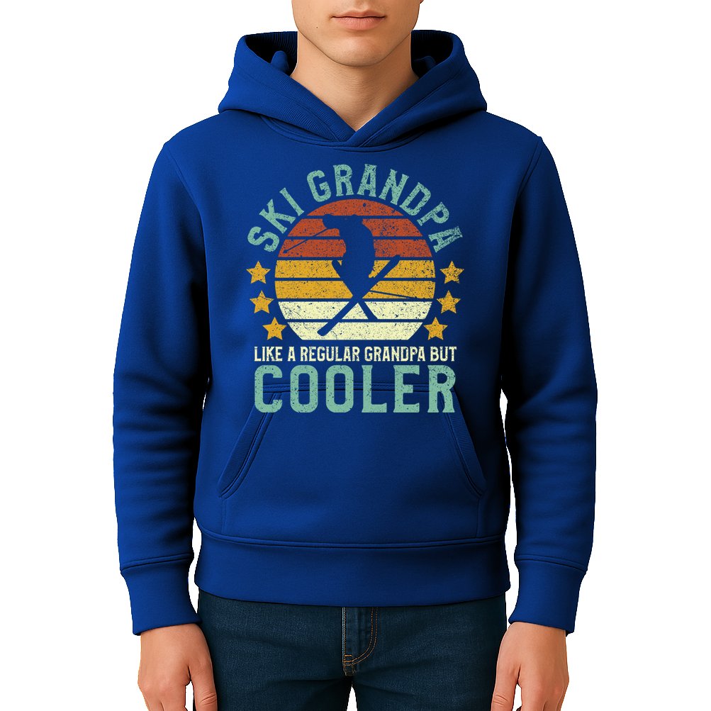 Ski Grandpa Funny Gift Funny Grandfather Skier & Skiing Lover Gift Kids Hoodie