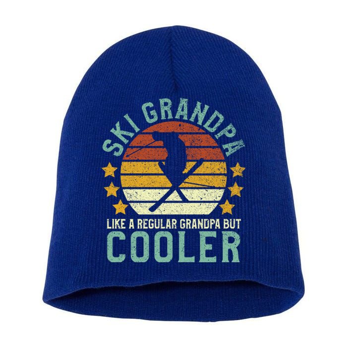 Ski Grandpa Funny Gift Funny Grandfather Skier & Skiing Lover Gift Short Acrylic Beanie