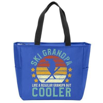 Ski Grandpa Funny Gift Funny Grandfather Skier & Skiing Lover Gift Zip Tote Bag