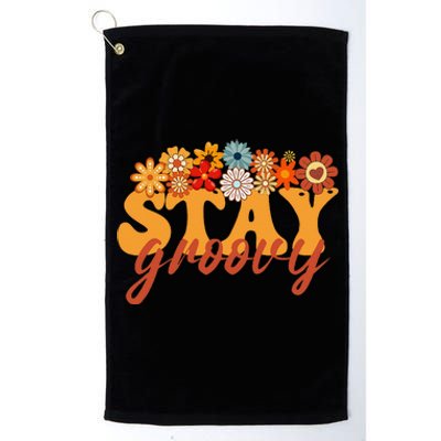 Stay Groovy Flower Power Retro Hippie Vibes Platinum Collection Golf Towel