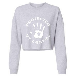 Supernatural Gifts For Her Christmas Gift Protected By Castiel Supernatural Fami Cropped Pullover Crew