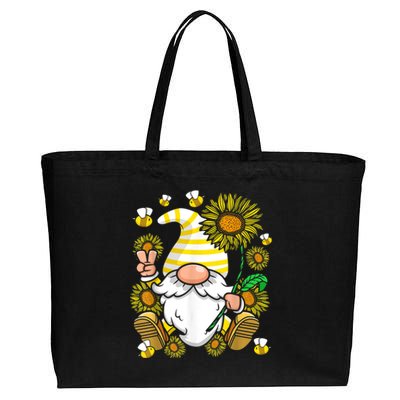 Sunflower Gnome Funny Hippie Gnome Gift Cotton Canvas Jumbo Tote