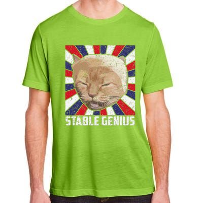 Stable Genius Funny Cat Meme President Adult ChromaSoft Performance T-Shirt