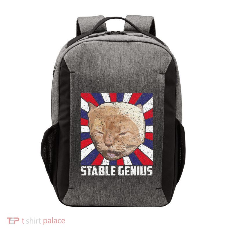 Stable Genius Funny Cat Meme President Vector Backpack