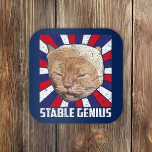 Stable Genius Funny Cat Meme President Coaster