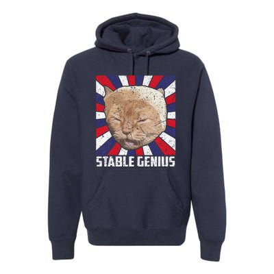 Stable Genius Funny Cat Meme President Premium Hoodie