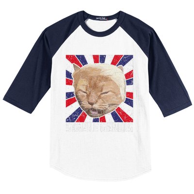 Stable Genius Funny Cat Meme President Baseball Sleeve Shirt