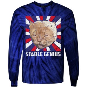 Stable Genius Funny Cat Meme President Tie-Dye Long Sleeve Shirt