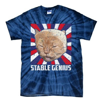 Stable Genius Funny Cat Meme President Tie-Dye T-Shirt