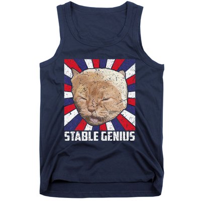 Stable Genius Funny Cat Meme President Tank Top