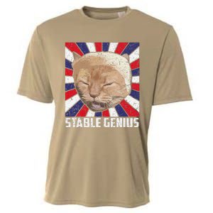 Stable Genius Funny Cat Meme President Cooling Performance Crew T-Shirt