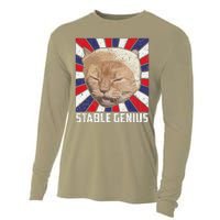 Stable Genius Funny Cat Meme President Cooling Performance Long Sleeve Crew