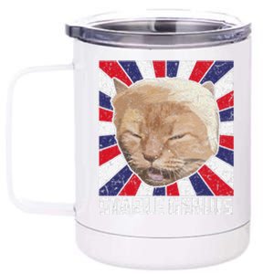 Stable Genius Funny Cat Meme President 12 oz Stainless Steel Tumbler Cup