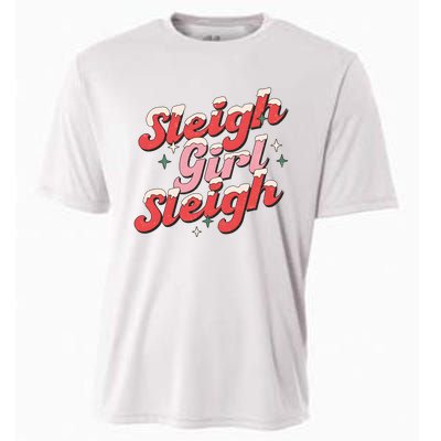 Sleigh Girl Funny Christmas Holiday Cooling Performance Crew T-Shirt