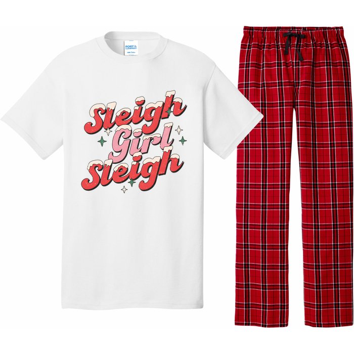 Sleigh Girl Funny Christmas Holiday Pajama Set