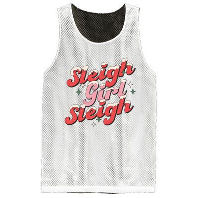 Sleigh Girl Funny Christmas Holiday Mesh Reversible Basketball Jersey Tank