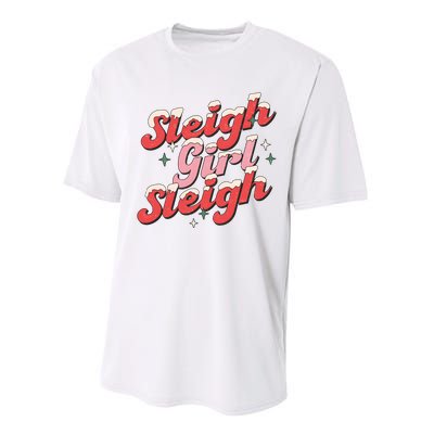 Sleigh Girl Funny Christmas Holiday Performance Sprint T-Shirt