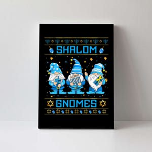 Shalom Gnomes Funny Ugly Hanukkah Sweater Chanukah Canvas