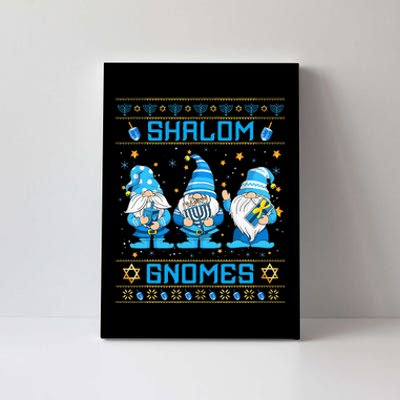 Shalom Gnomes Funny Ugly Hanukkah Sweater Chanukah Canvas