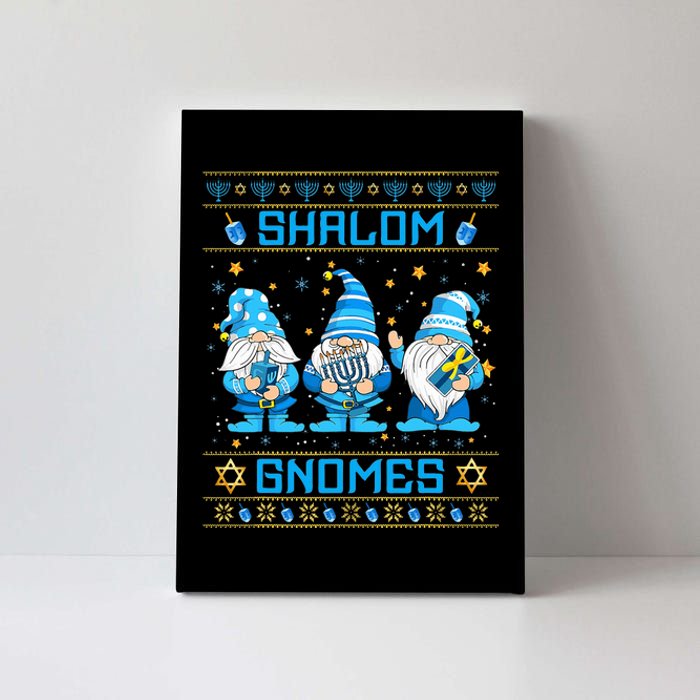 Shalom Gnomes Funny Ugly Hanukkah Sweater Chanukah Canvas