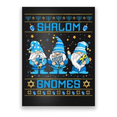 Shalom Gnomes Funny Ugly Hanukkah Sweater Chanukah Poster