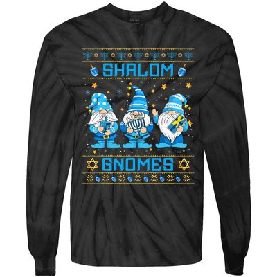 Shalom Gnomes Funny Ugly Hanukkah Sweater Chanukah Tie-Dye Long Sleeve Shirt