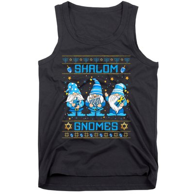 Shalom Gnomes Funny Ugly Hanukkah Sweater Chanukah Tank Top