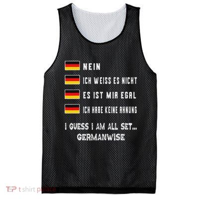 Speaking German Funny Deutsch Student German Language Mesh Reversible Basketball Jersey Tank