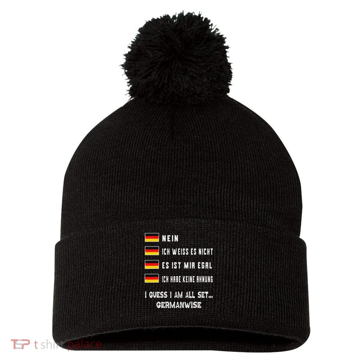 Speaking German Funny Deutsch Student German Language Pom Pom 12in Knit Beanie
