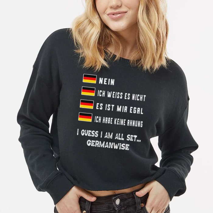 Speaking German Funny Deutsch Student German Language Cropped Pullover Crew